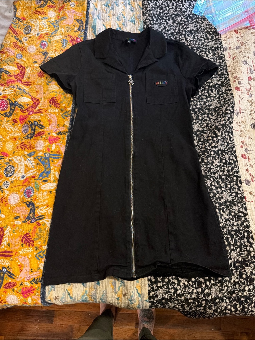 dELiA*s Black Top with Colorful Logo Detail